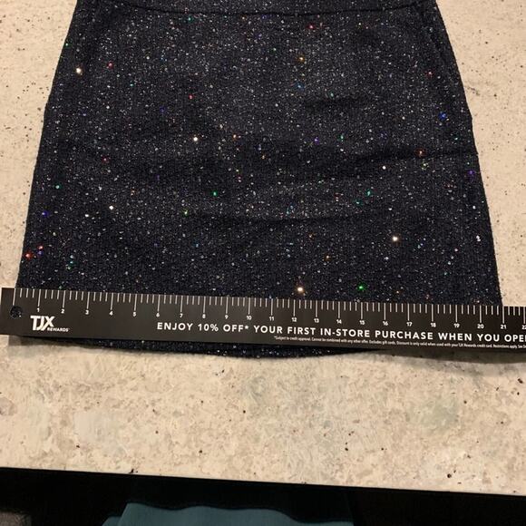 Loft sparkly blue mini skirt. Size 8p - Picture 12 of 16